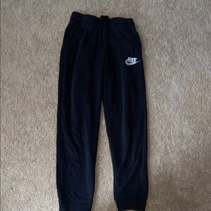 Nike Kids Black Joggers with White Swoosh